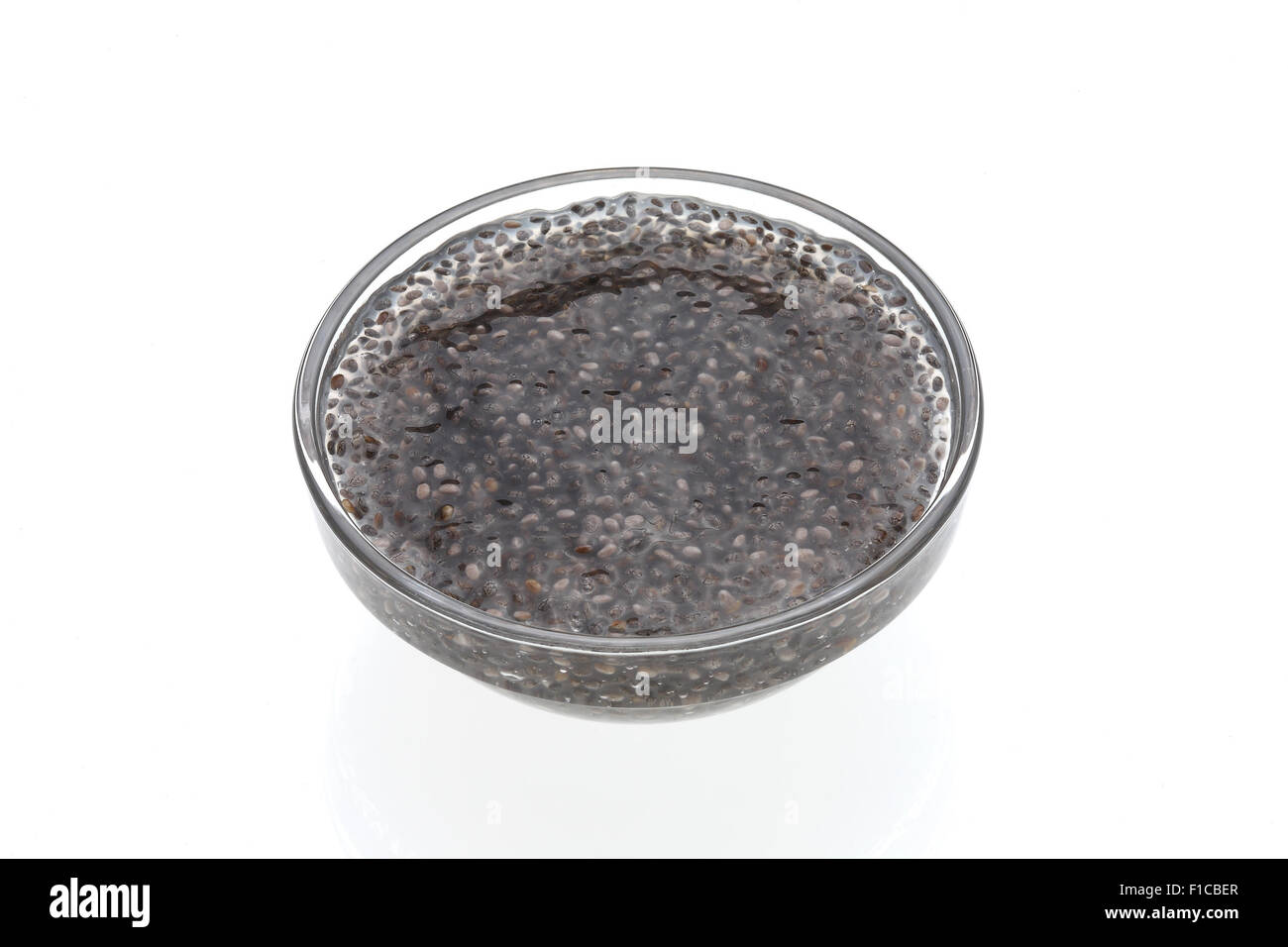 Chia gel or gel, Chia seeds are swollen prior to use in water Stock