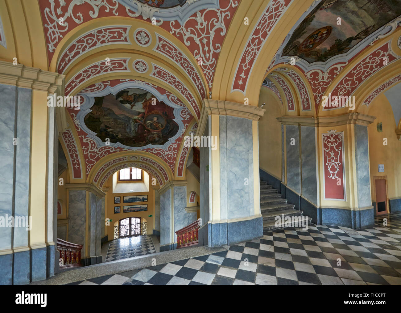 staircase, interior view of University of Wrocław, Poland Stock Photo ...