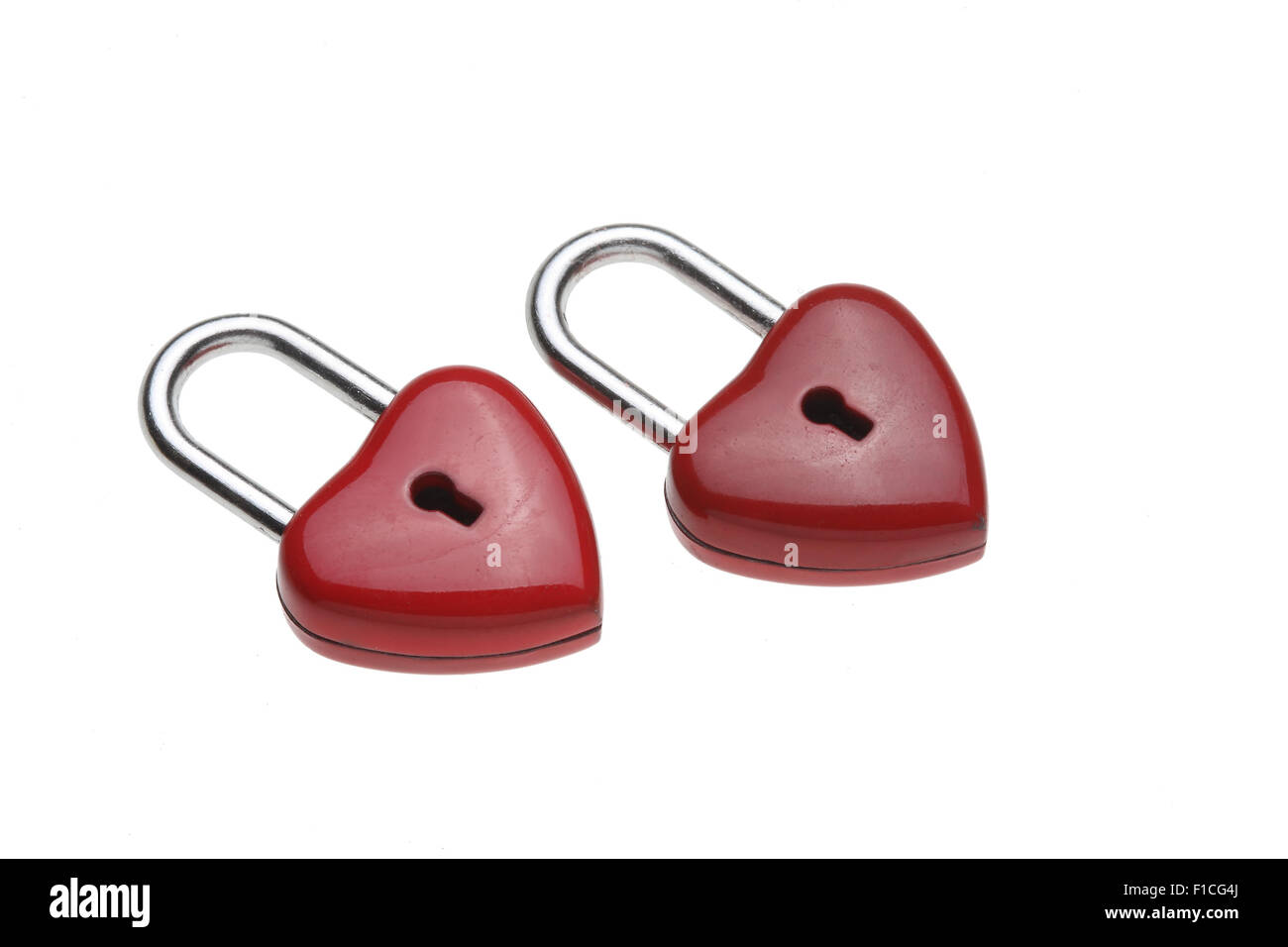 Tiny heart-shaped lock, padlock, as love lock Stock Photo