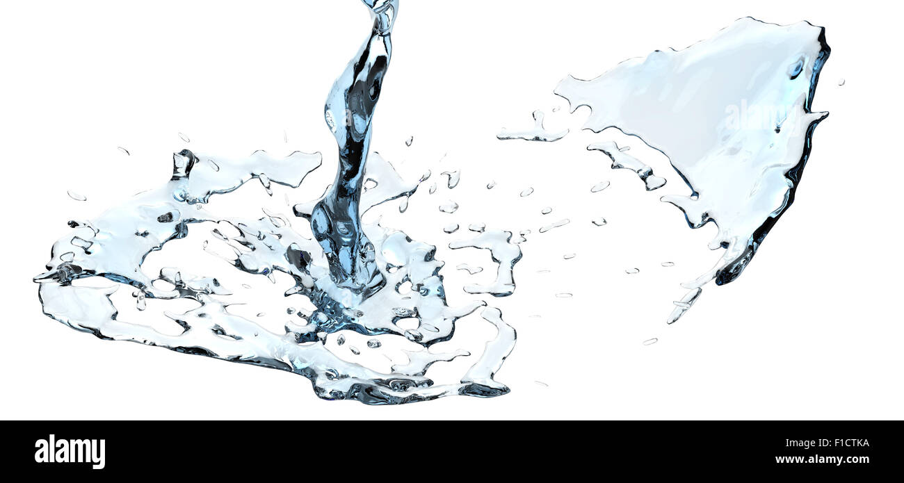 3d water splash isolated on white background Stock Photo - Alamy