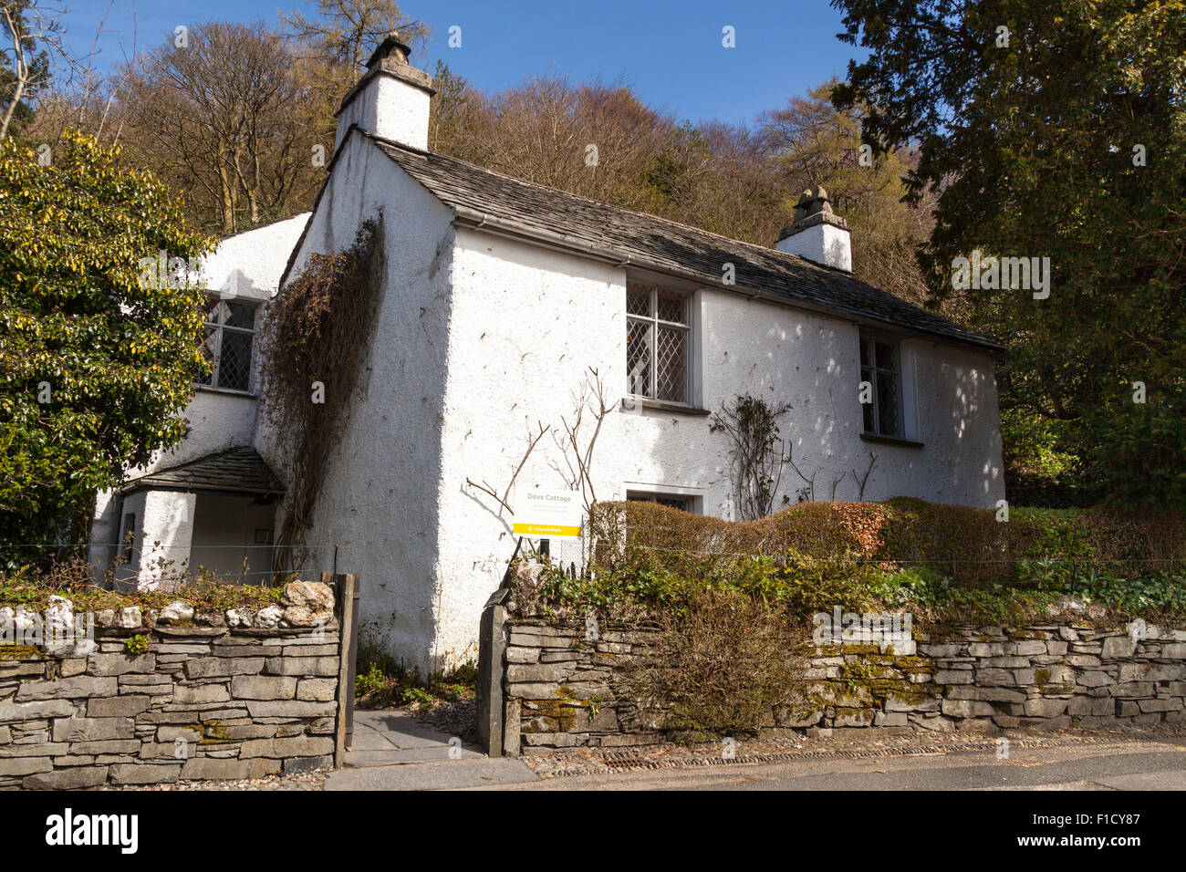 Dove Cottage, home of William Wordsworth, Grasmere, Lake District, Cumbria, England Stock Photo