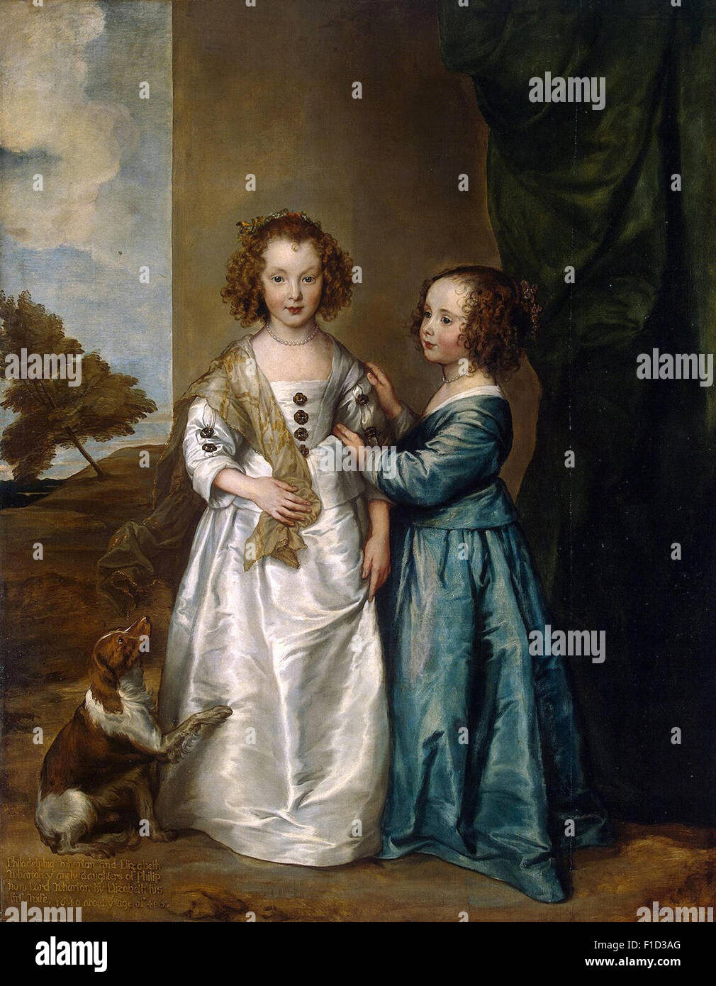 Anthony Van Dyck - Portrait of Elizabeth and Philadelphia Wharton Stock Photo