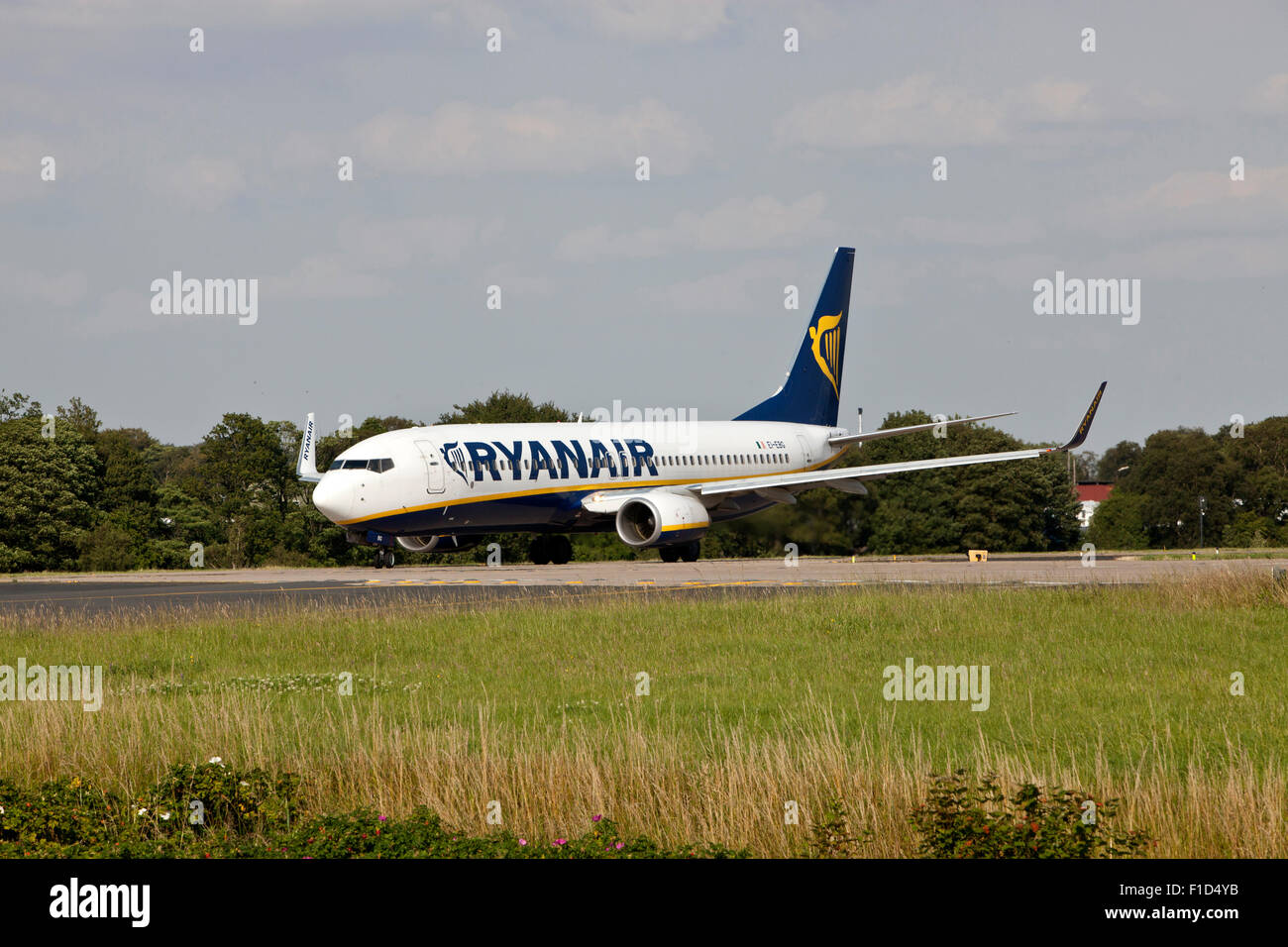 Ryanair Boeing 737-800 aeroplane at Leeds Bradford Airport. Stock Photo