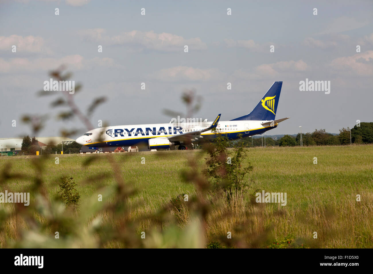 Ryanair Boeing 737-800 aeroplane at Leeds Bradford Airport. Stock Photo