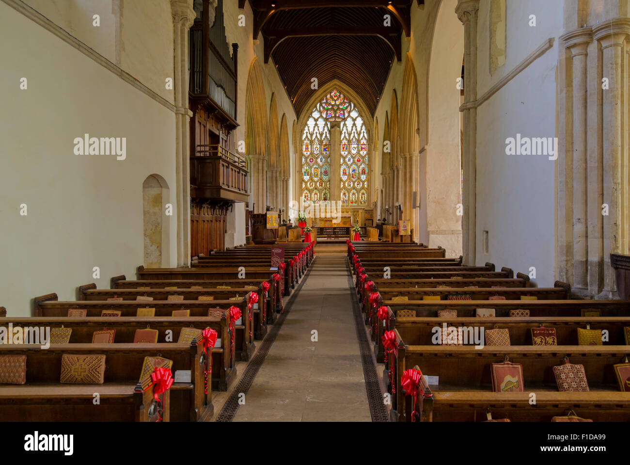 Inside Dorchester Abbey in South Oxfordshire Stock Photo