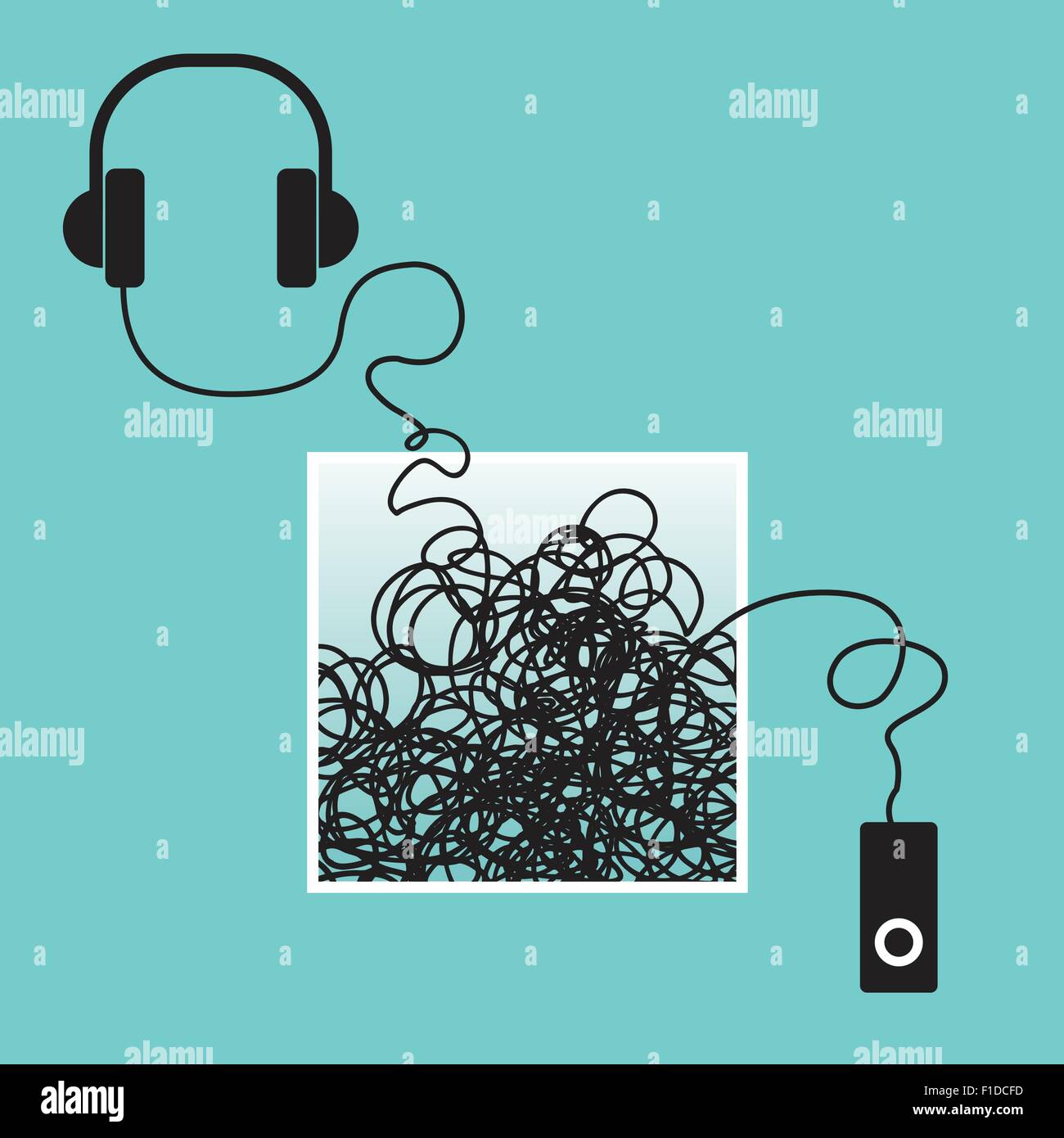 Listening to mp3 player Stock Vector Images - Alamy