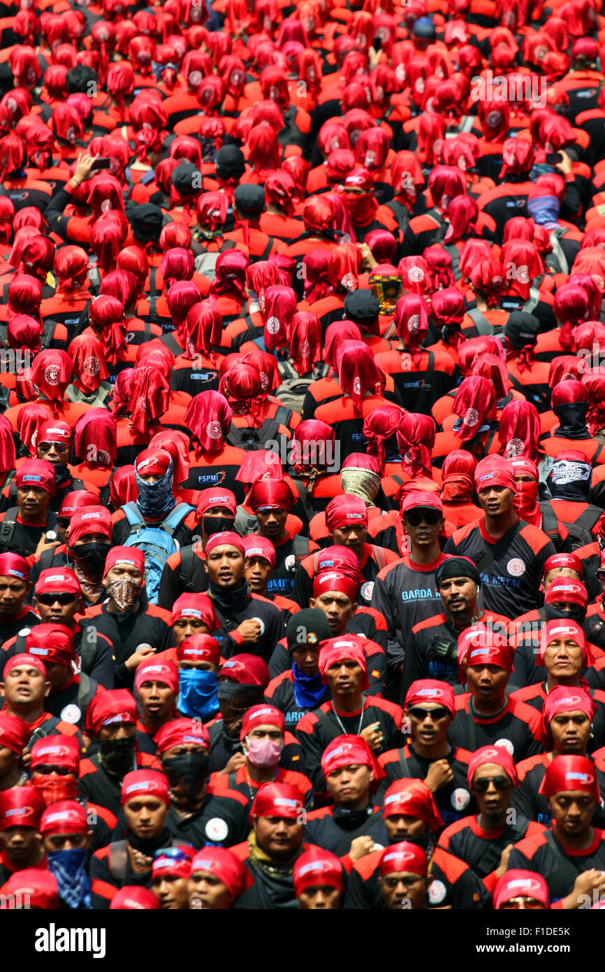 Jakarta, Indonesia. 1st September, 2015. Demonstration in Jakarta Workers are demanding improved welfare Credit:  Denny Pohan/Alamy Live News Stock Photo