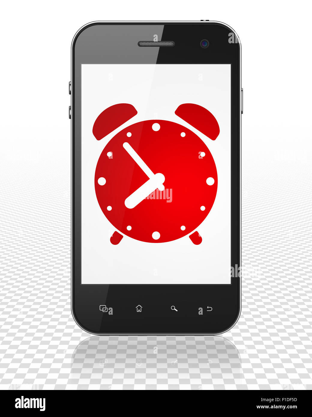 Timeline concept: Smartphone with Alarm Clock on display Stock Photo ...