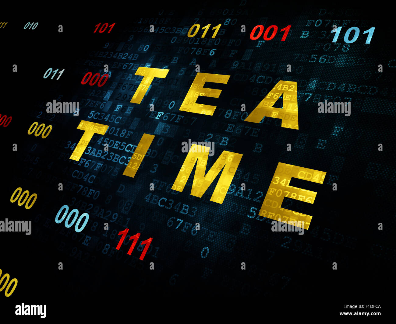 Time concept: Tea Time on Digital background Stock Photo - Alamy