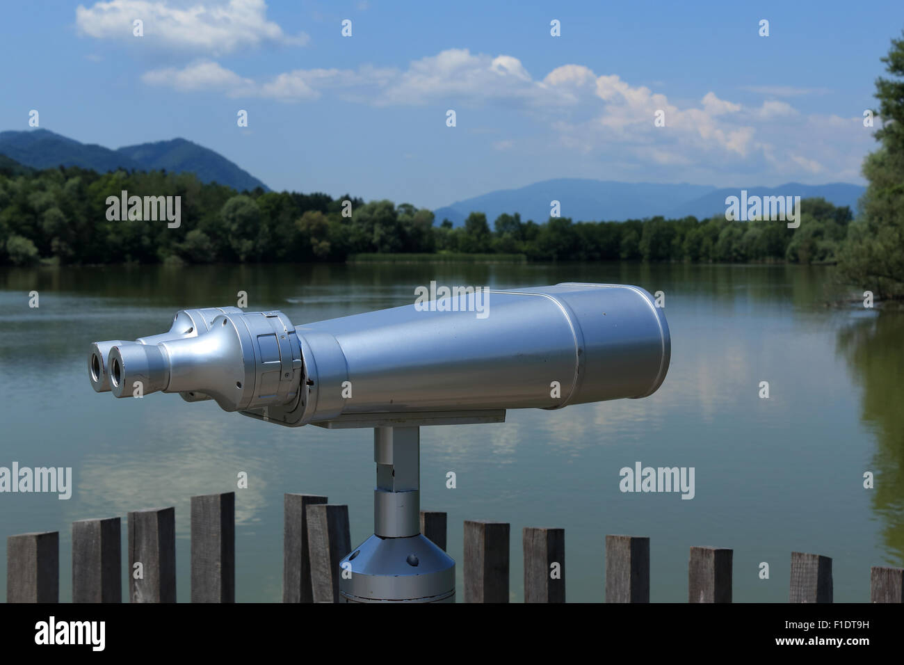 Binoculars or tower viewer for tourists Stock Photo - Alamy