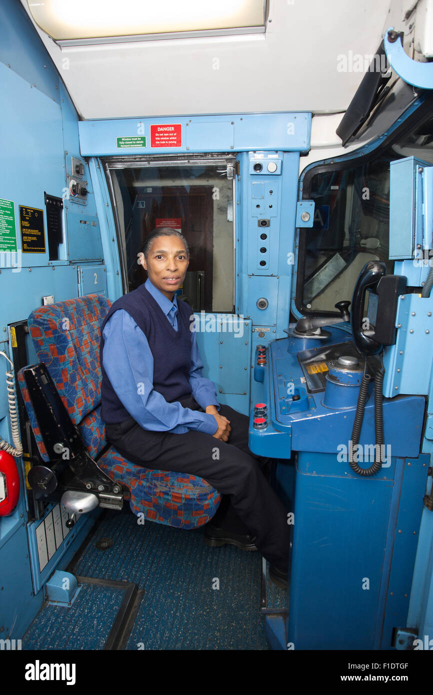 London Underground female Tube Driver Stock Photo