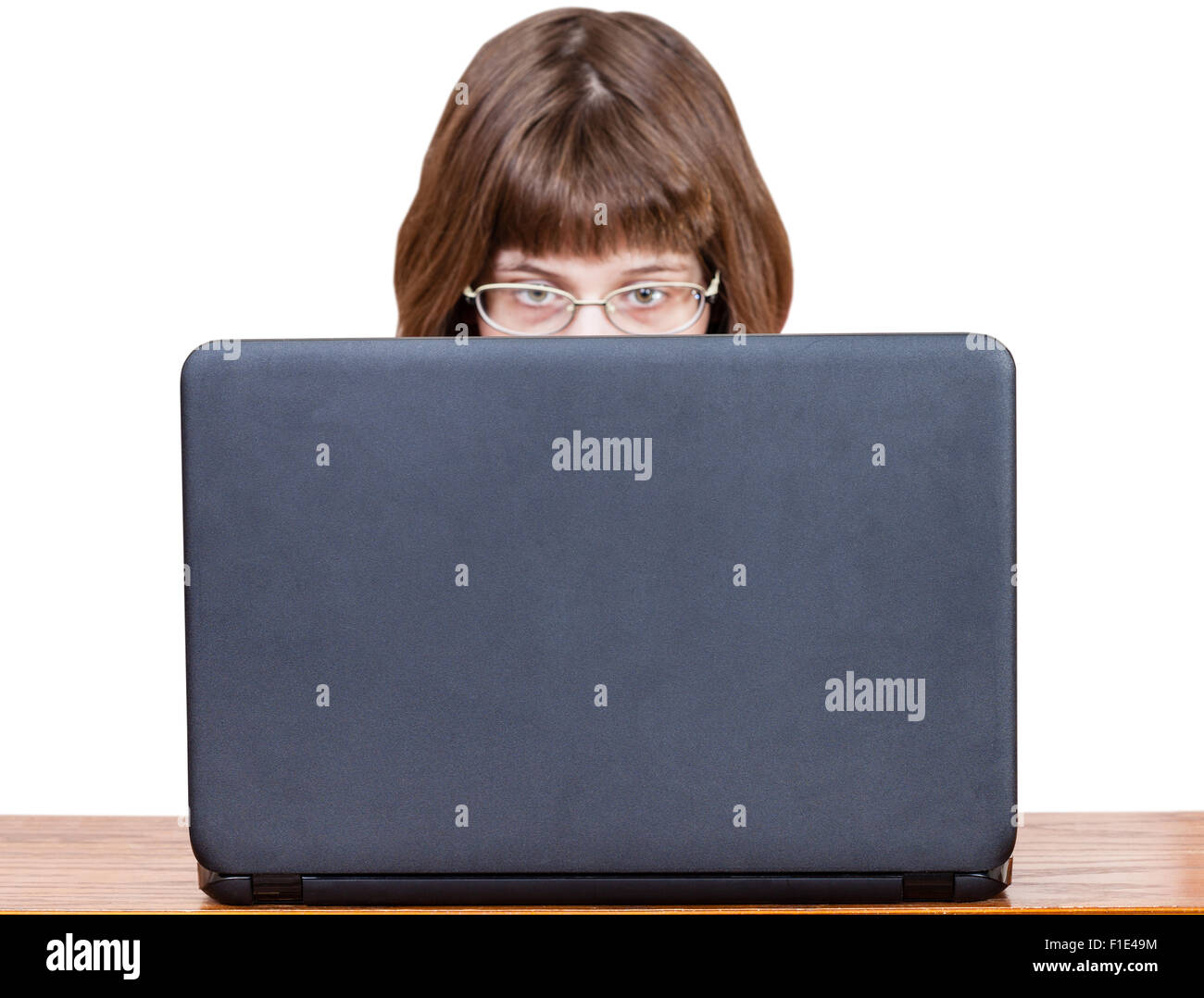 Girl computer back view hi-res stock photography and images - Alamy