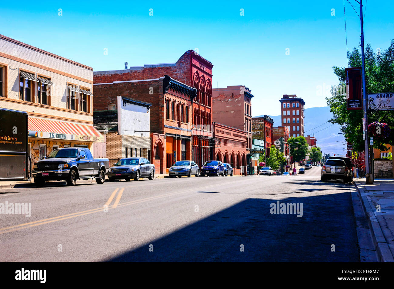 Old historic building on West Broadway Street in Butte Montana Stock ...