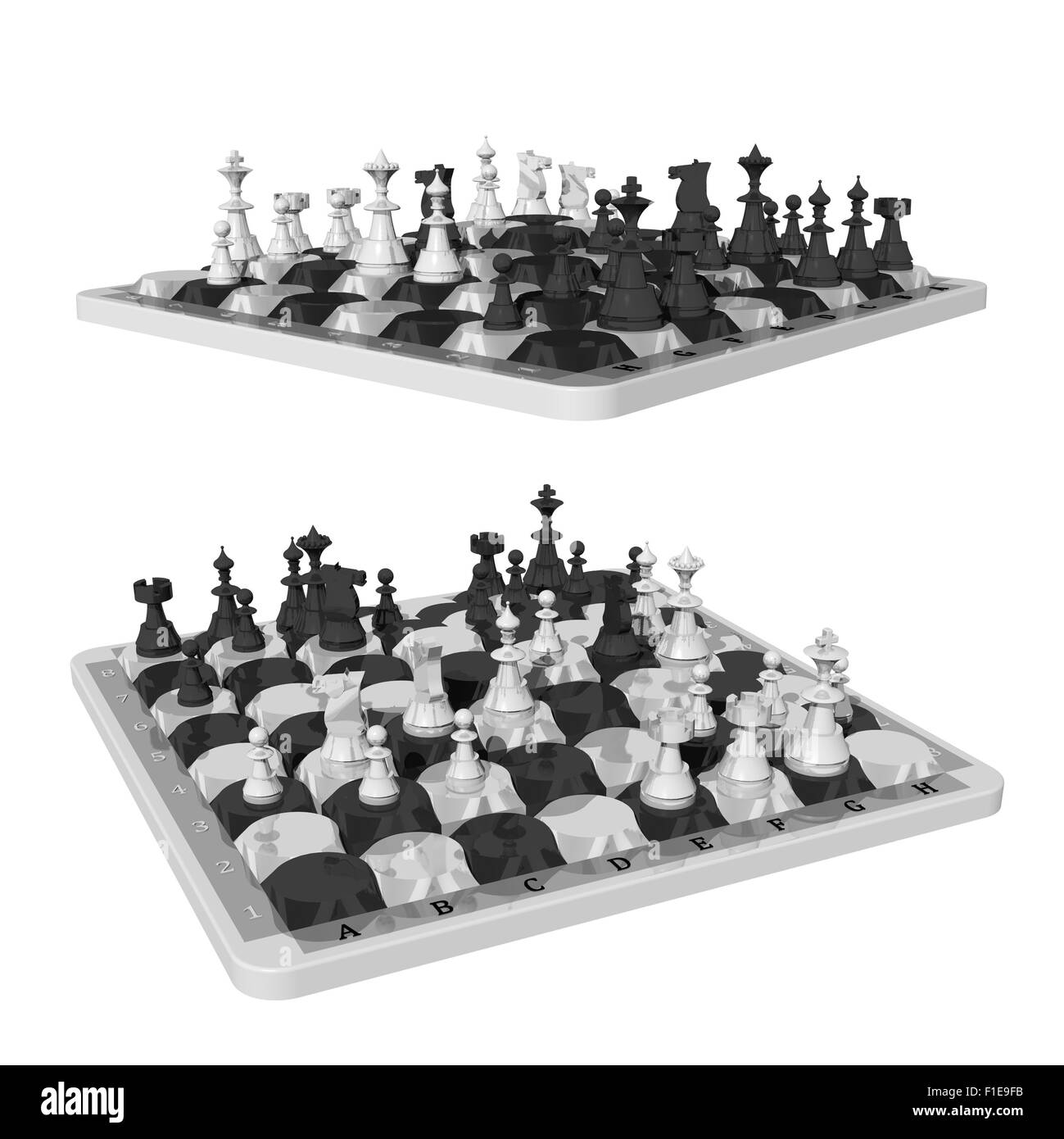 Chess and oval shaped chess fields Stock Photo
