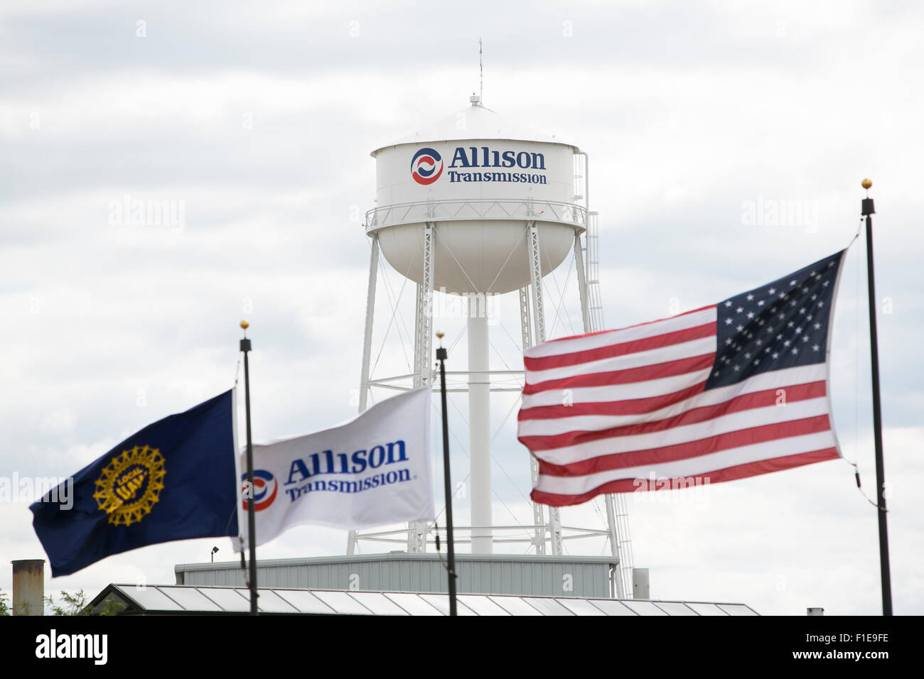 A logo sign outside of the headquarters of Allison Transmission in