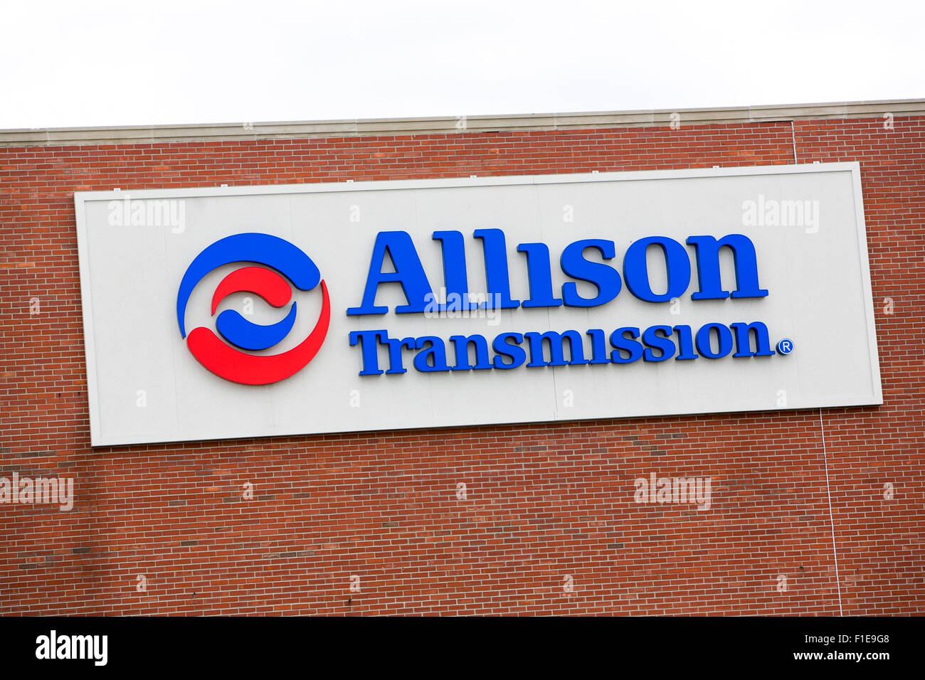 A logo sign outside of the headquarters of Allison Transmission in