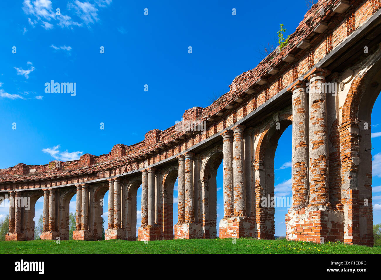 Columns of ruined castle Stock Photo
