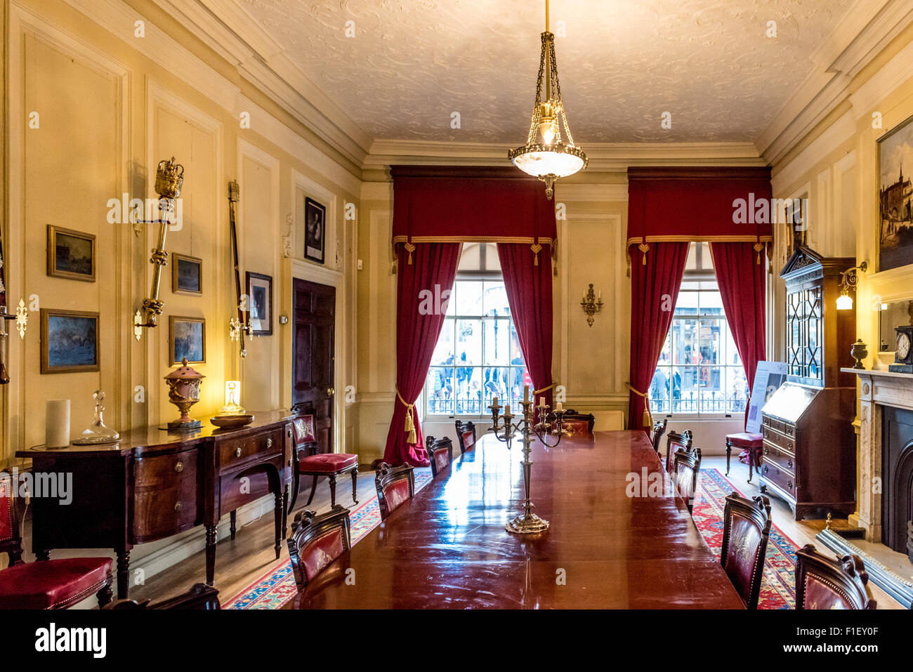 Dining room, Mansion House, York.  Lord Mayor's residence. Stock Photo
