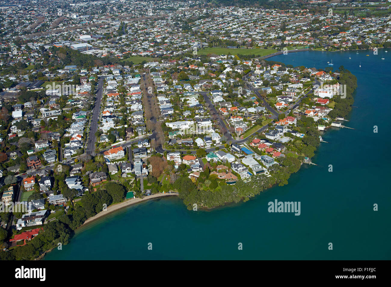 Herne Bay, Auckland, North Island, New Zealand - aerial Stock Photo - Alamy