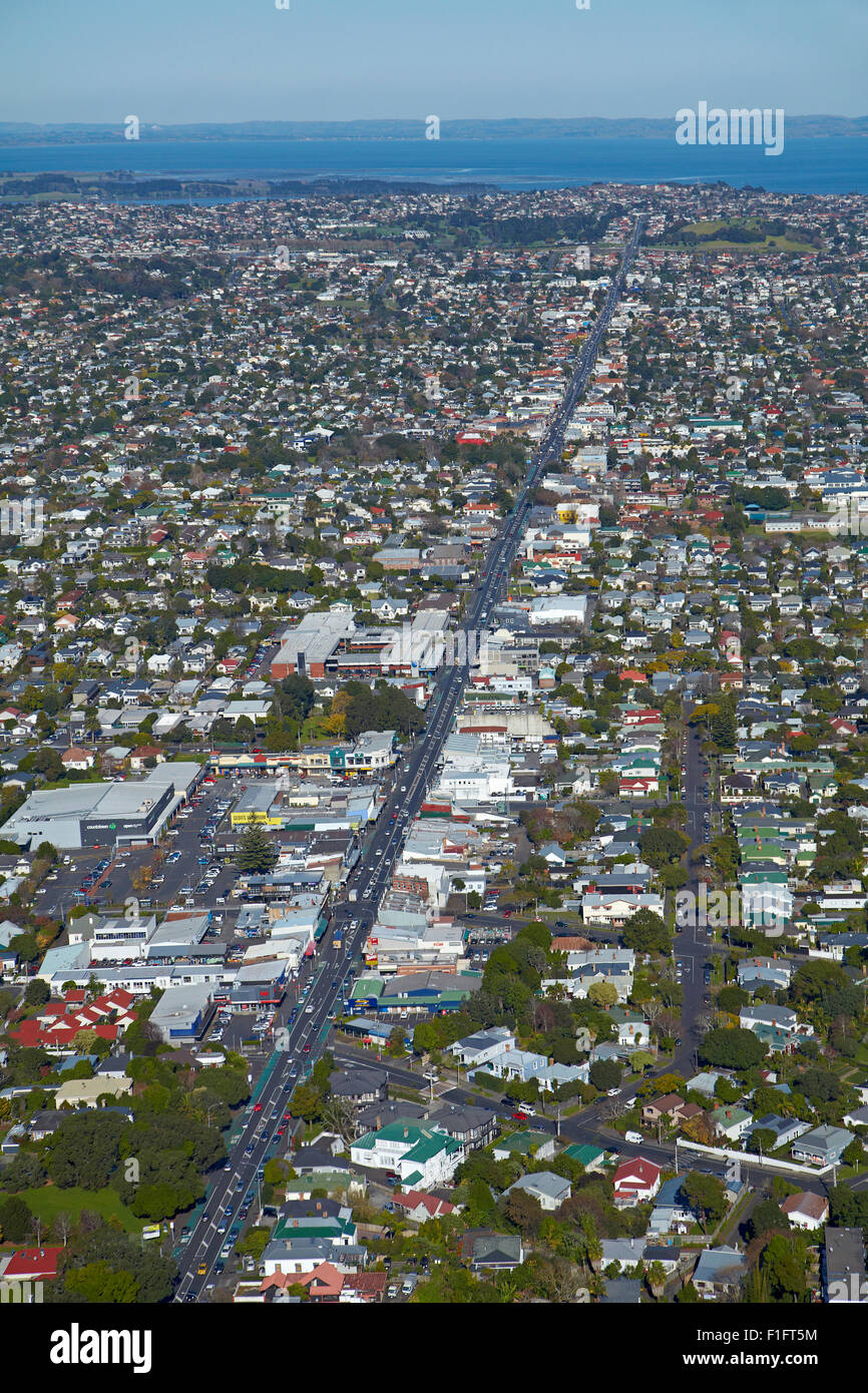 Dominion Road, Auckland, North Island, New Zealand aerial Stock Photo