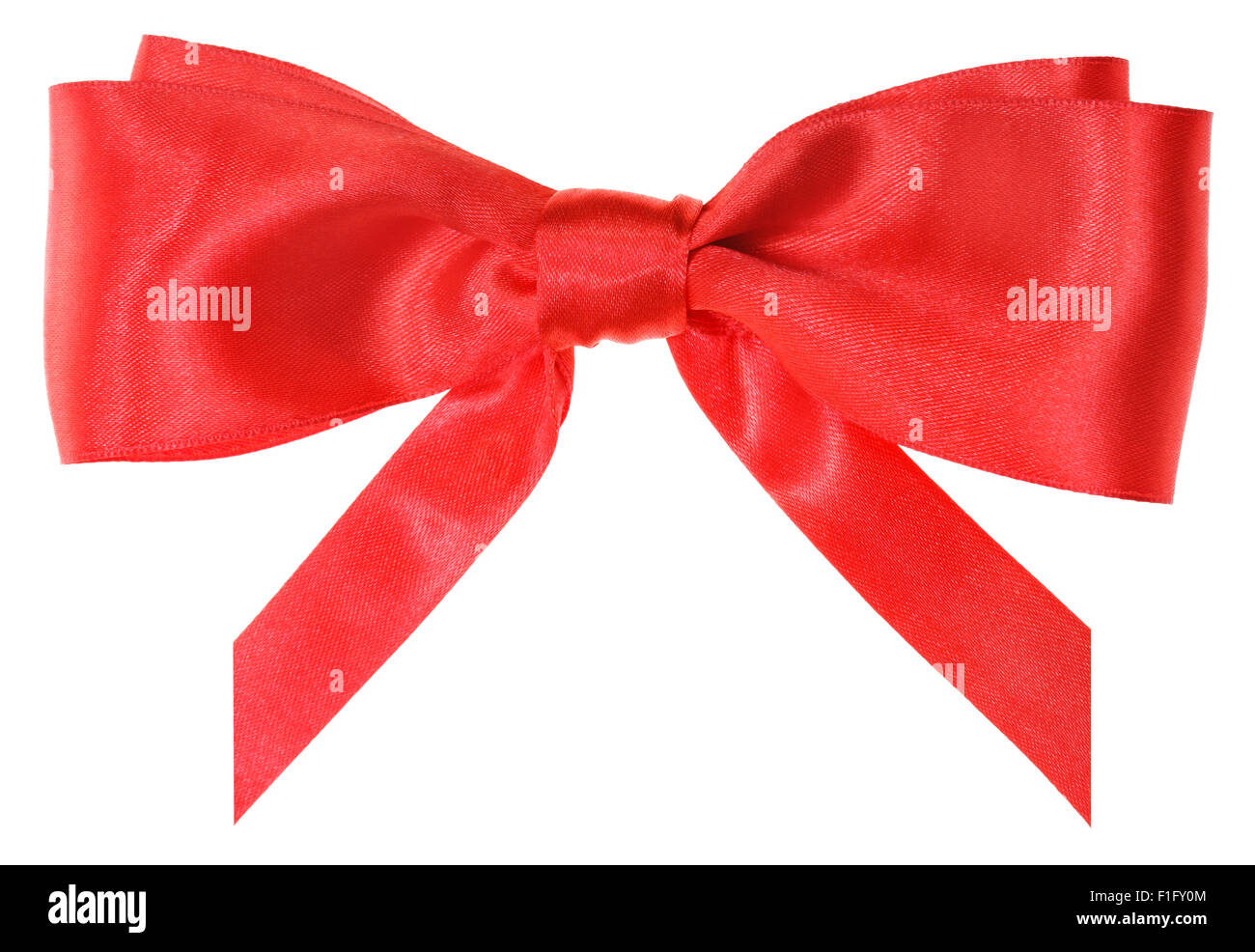 knotted bow made of red silk ribbon isolated on white background Stock  Photo - Alamy