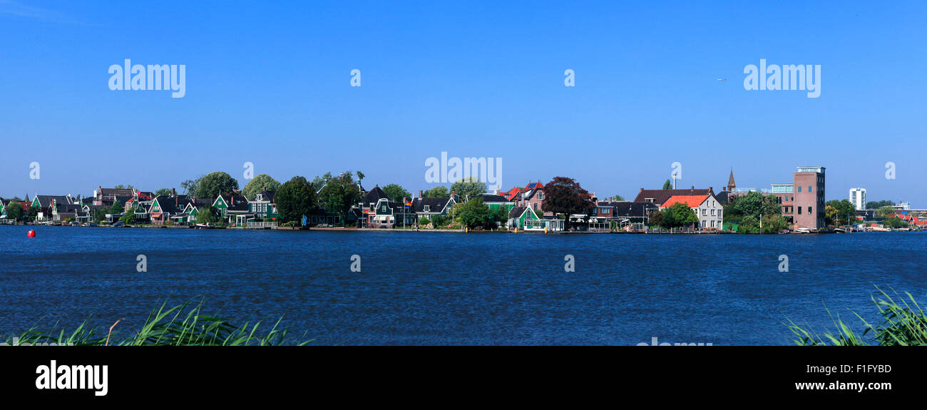 Panoramic view of the town of Zaanse Schans Stock Photo