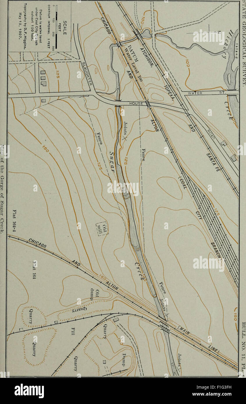 Physical features of the Des Plaines Valley (1909 Stock Photo Alamy