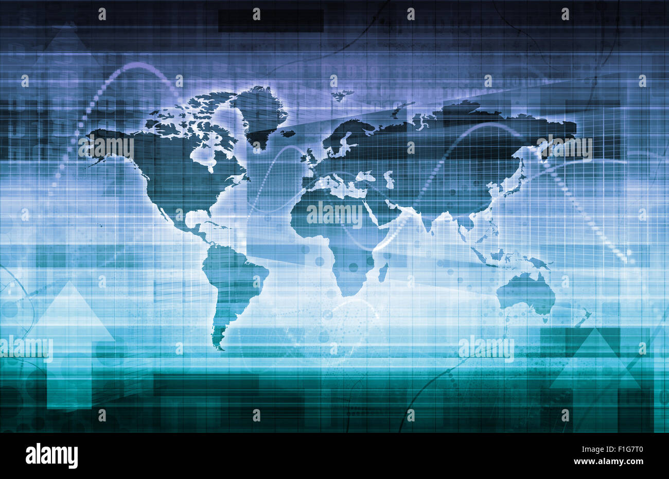 Global Technology Solutions on the Internet Concept Art Stock Photo