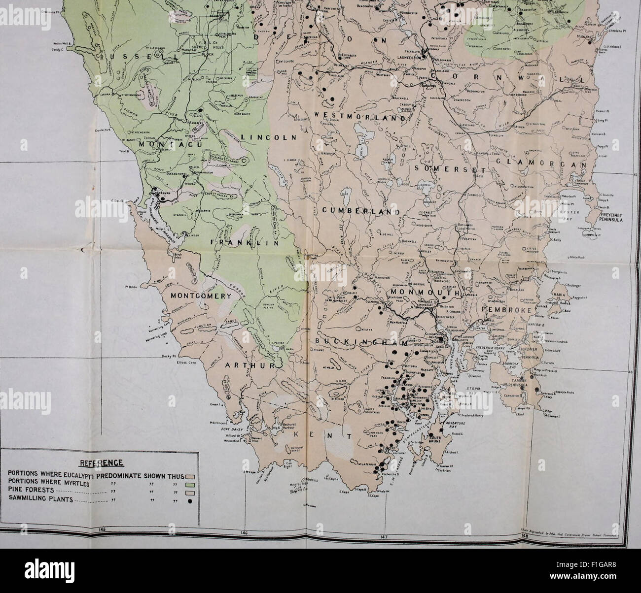 Tasmanian forestry timber products and sawmilling industry, a