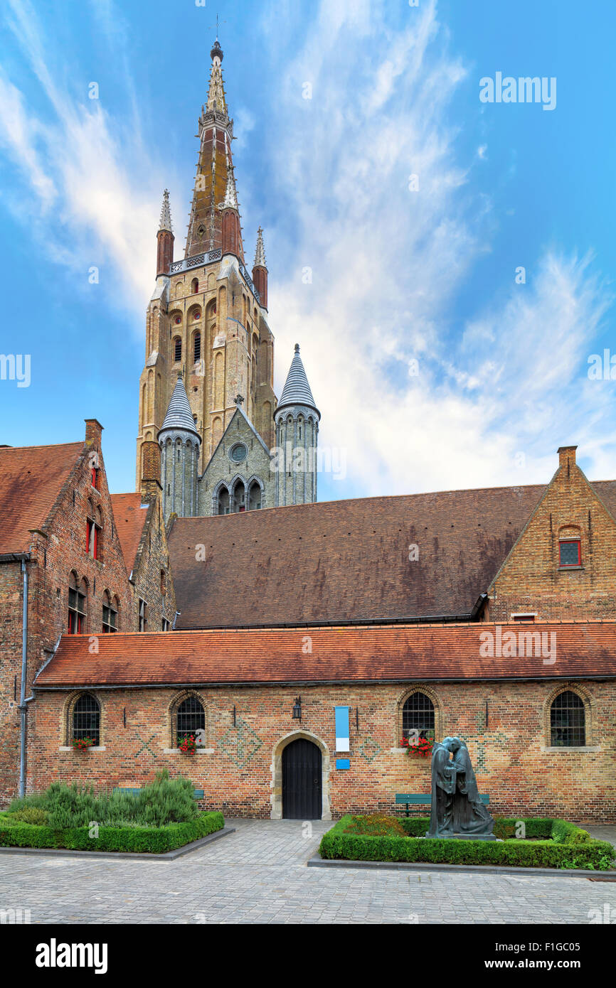 Brugge Oud Sint Janshospitaal and Church of Our Lady Stock Photo