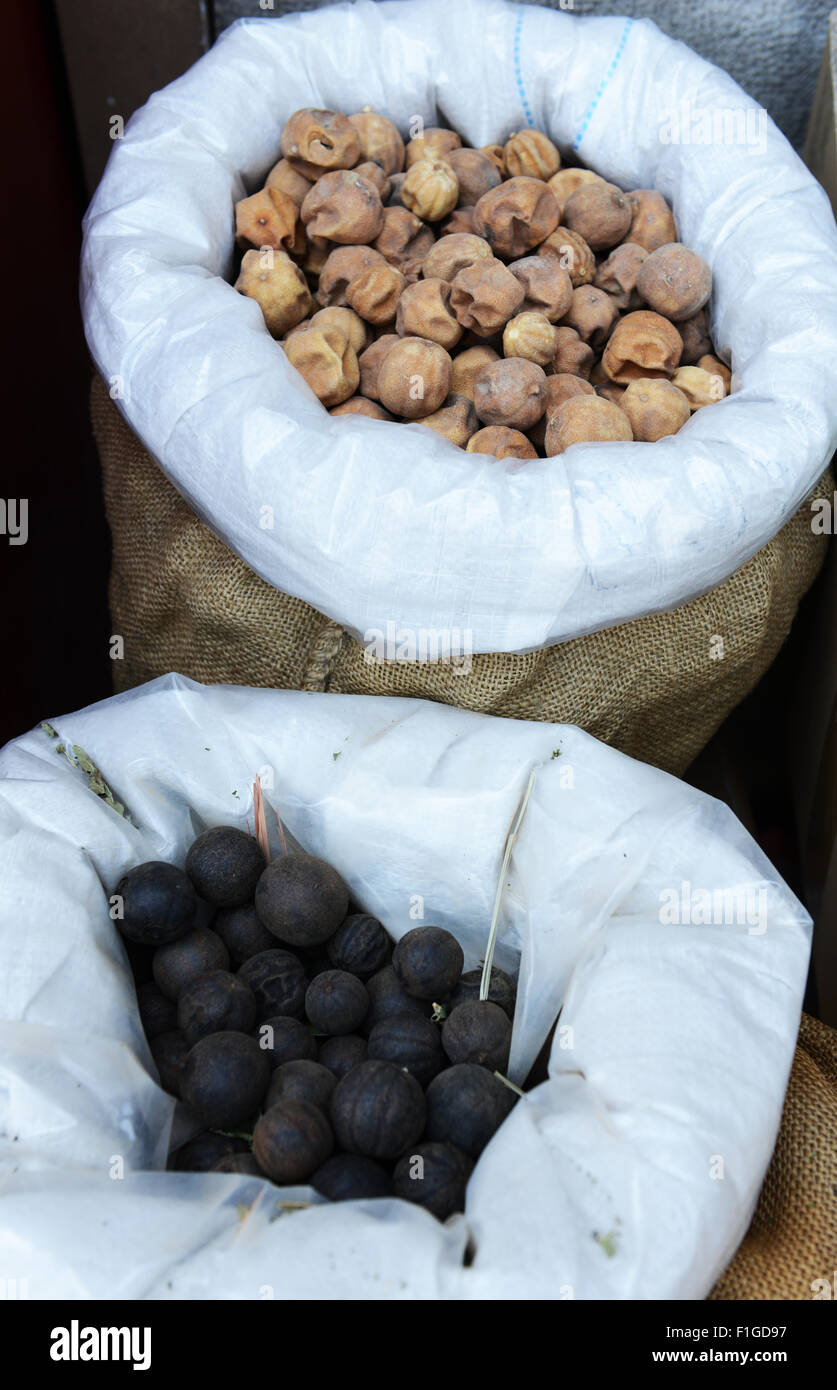 Dried limes are an important ingredient in Persian cooking Stock Photo