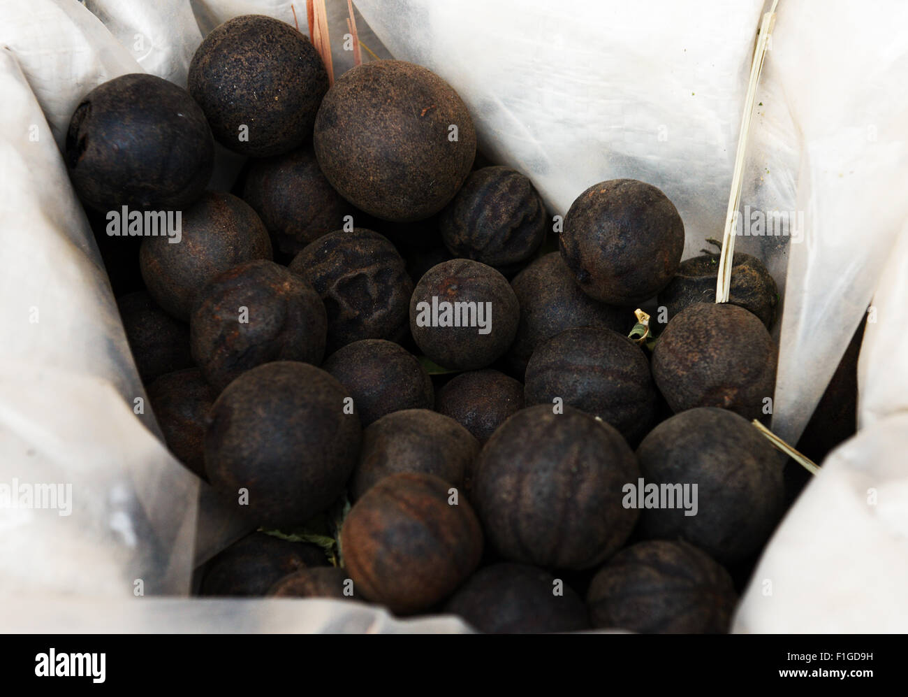 Dried limes are an important ingredient in Persian cooking Stock Photo