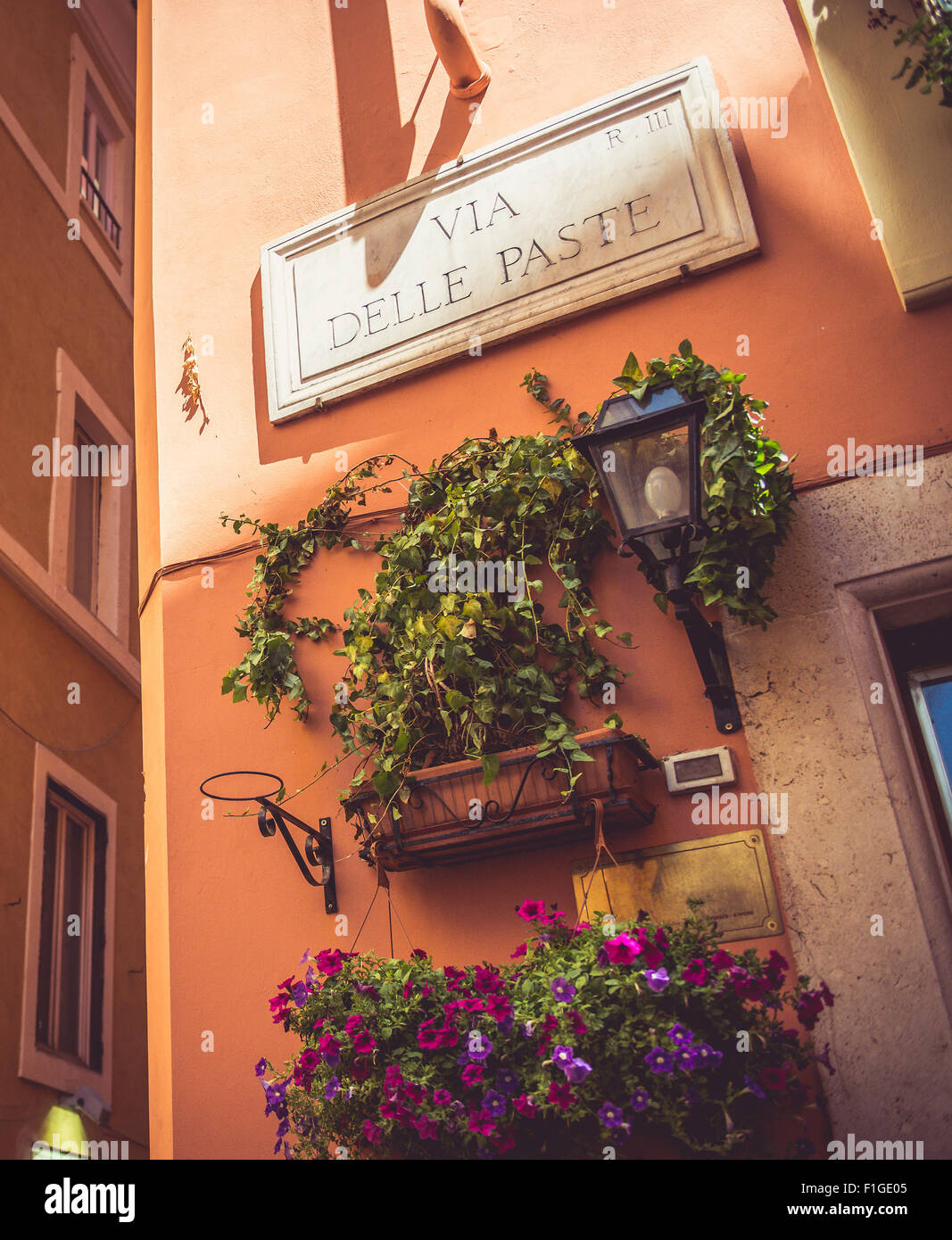 Nice looking corner on the italian street Stock Photo