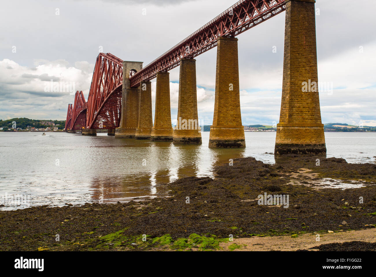 Firth of Forth Road Bridge, Queensferry Scotland.  Second longest cantilever bridge in the world Stock Photo
