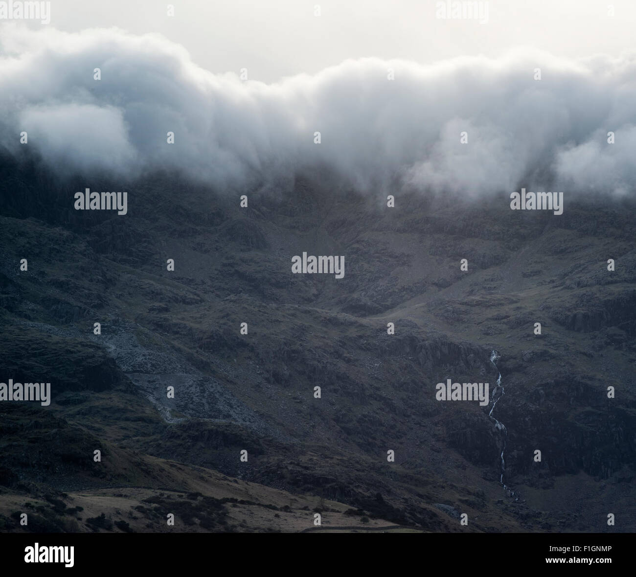 Landscape Old Man of Consiton cloud inversion in Lake District Stock ...