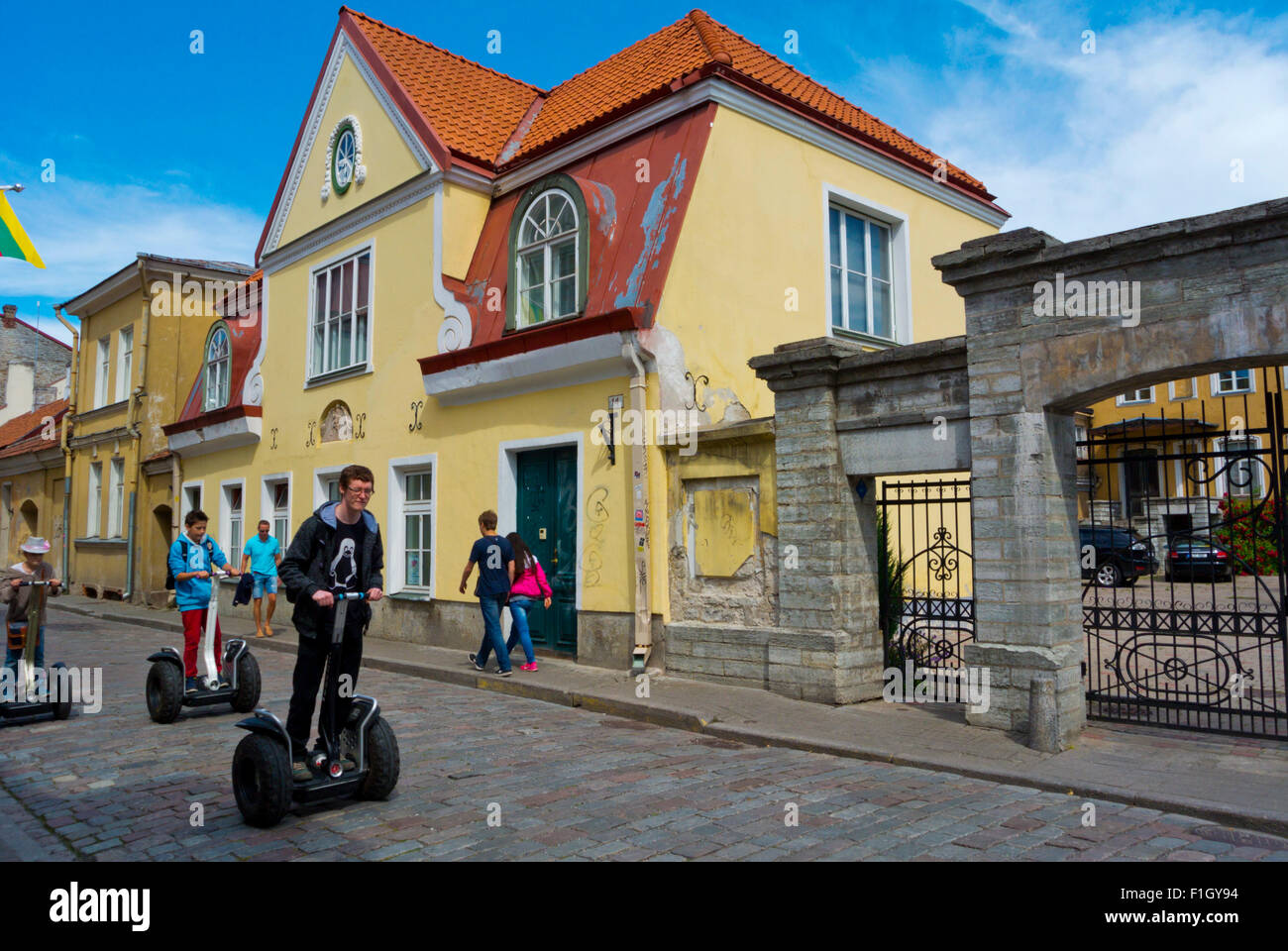 Segways, Vanalinn, old town, Tallinn, Harju county, Estonia, Europe Stock Photo