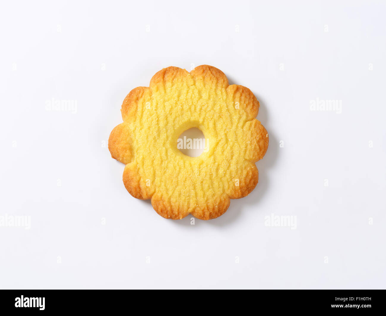 italian butter cookie Canestrelli on white background Stock Photo