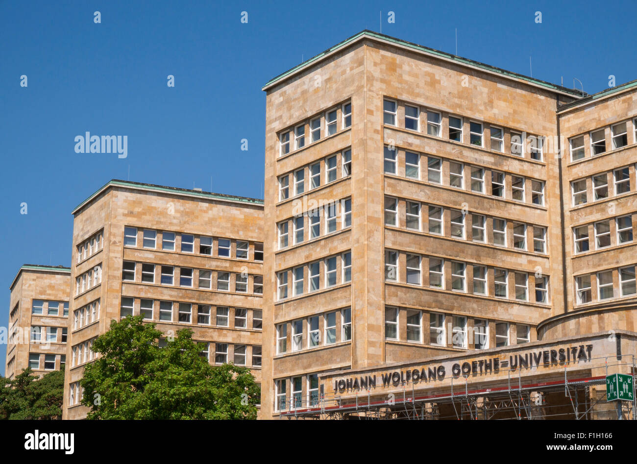 The IG Farben building on campus Westend of the Johann Wolfgang Goethe University Frankfurt Stock Photo