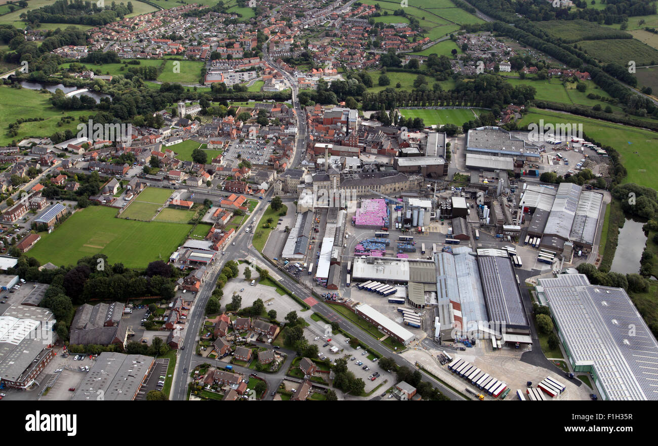 aerial view of the West Yorkshire market town of Tadcaster, UK Stock Photo