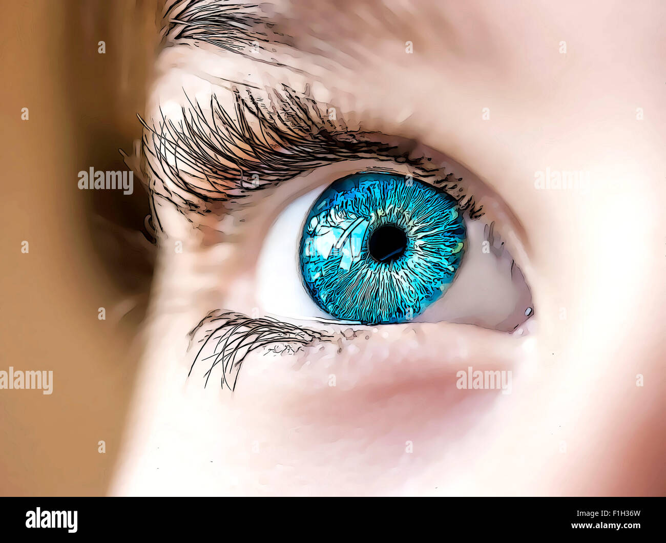 Insightful Look Blue Eyes Boy Stock Photo Alamy