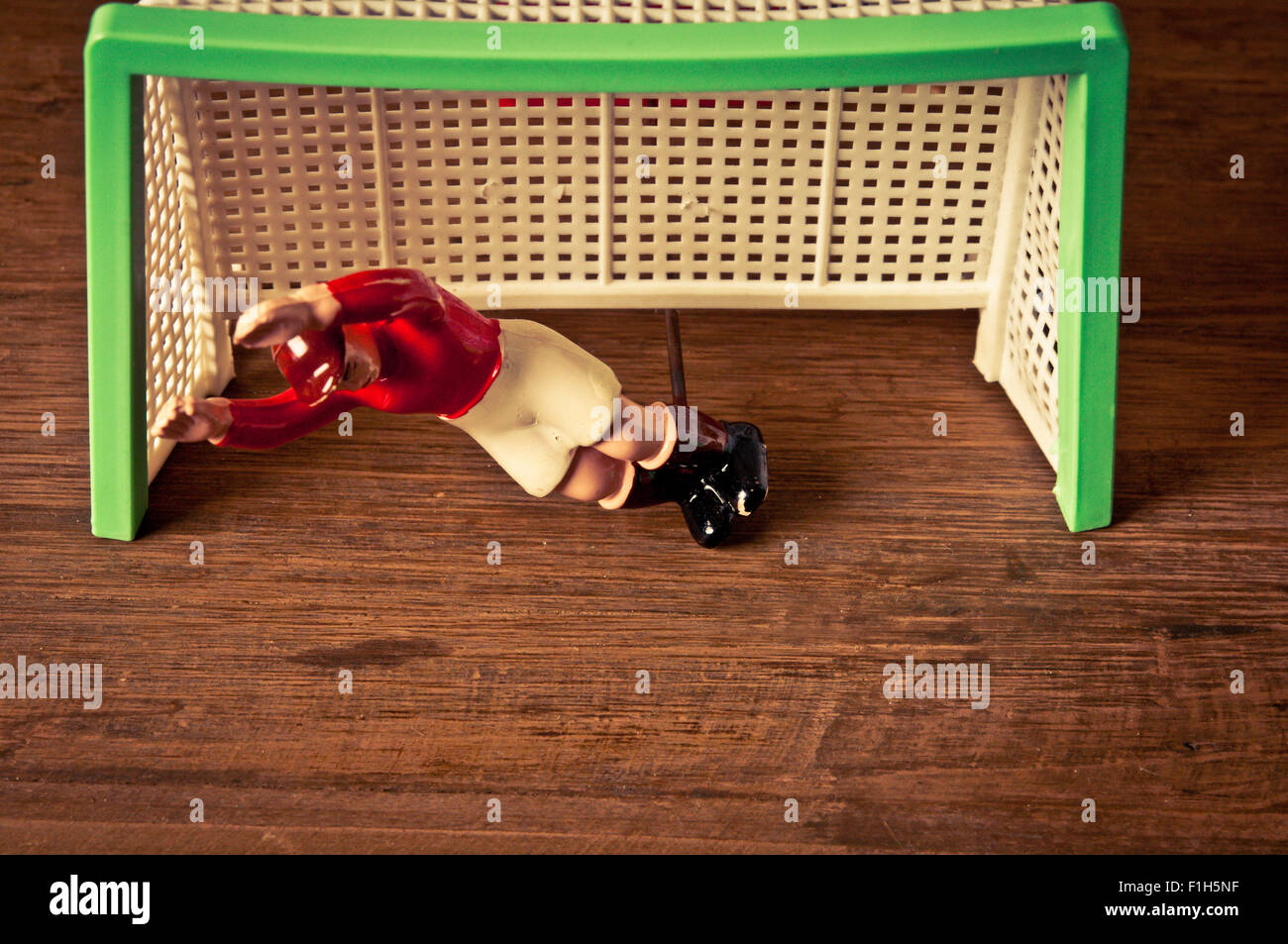 vintage soccer toy goalkeeper Stock Photo Alamy