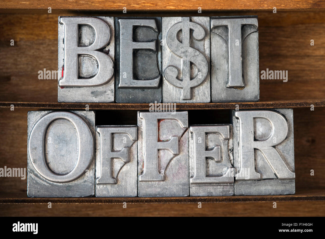 With The Offer Phrease best offer phrase with dollar sign made from metallic letterpress type ...