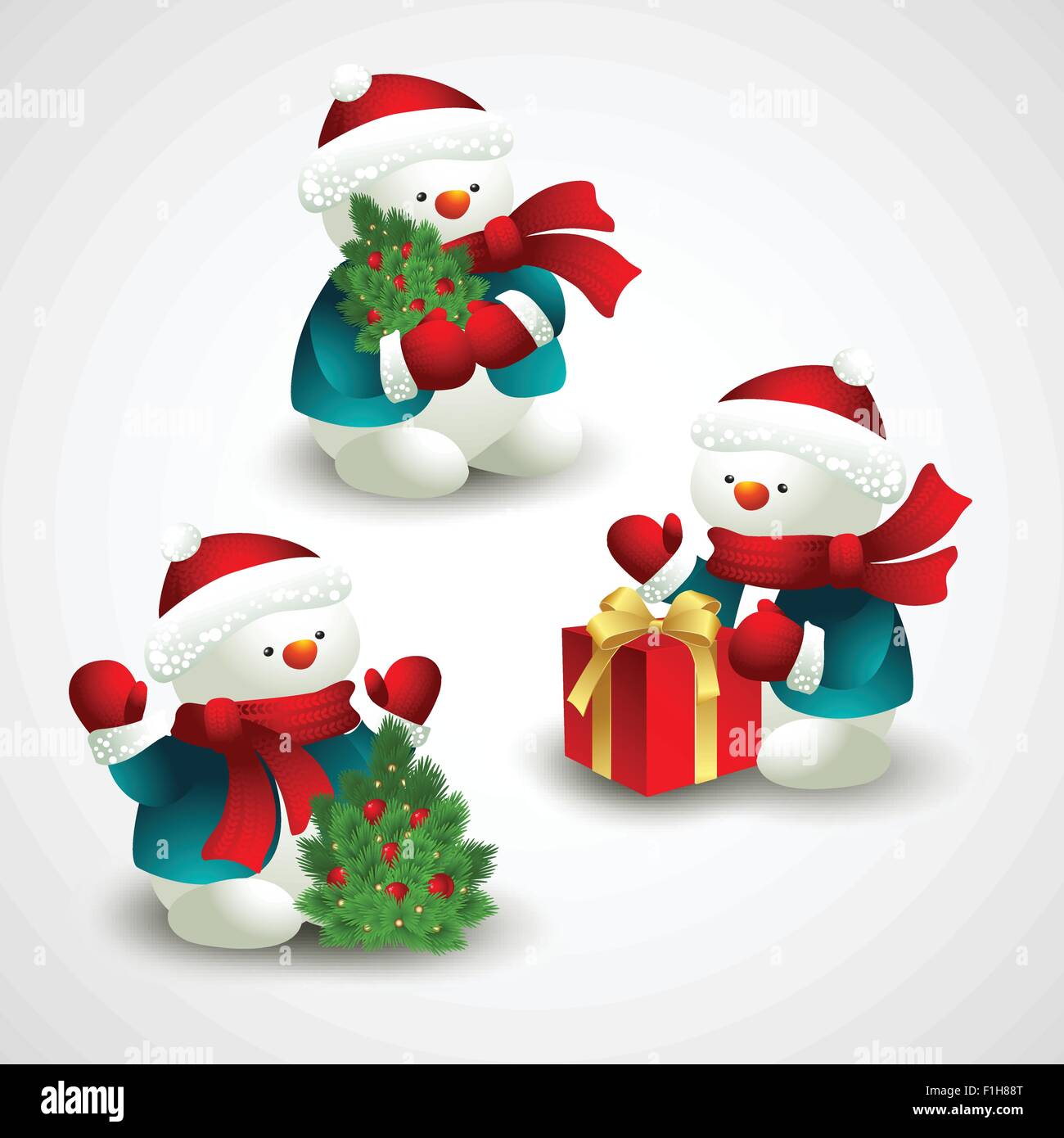 Christmas vector illustration with snowman Stock Vector Image & Art - Alamy