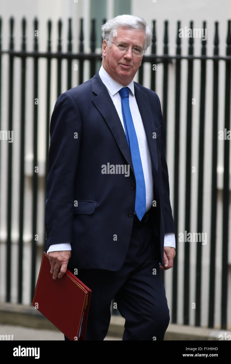 London, UK, 14th July 2015: Defence Secretary Michael Fallon seen at Downing Street in London Stock Photo
