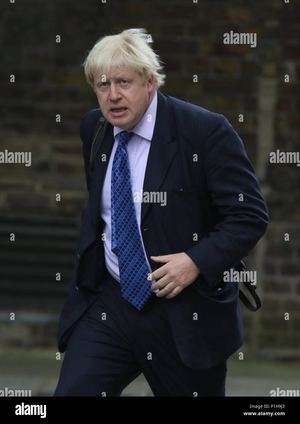 London, UK, 14th July 2015: Mayor of London, Boris Johnson seen at Downing Street in London Stock Photo