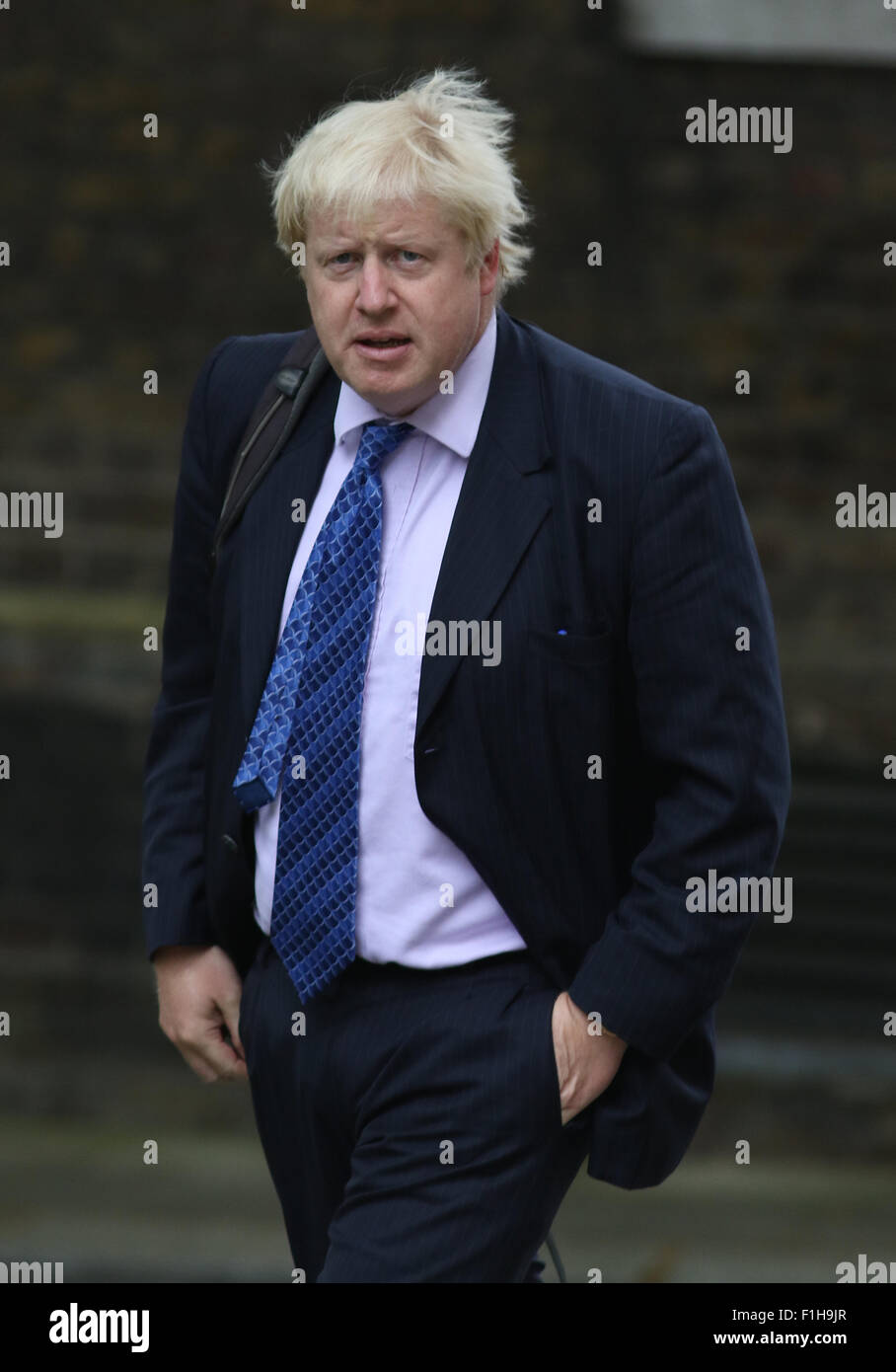 London, UK, 14th July 2015: Mayor of London, Boris Johnson seen at Downing Street in London Stock Photo