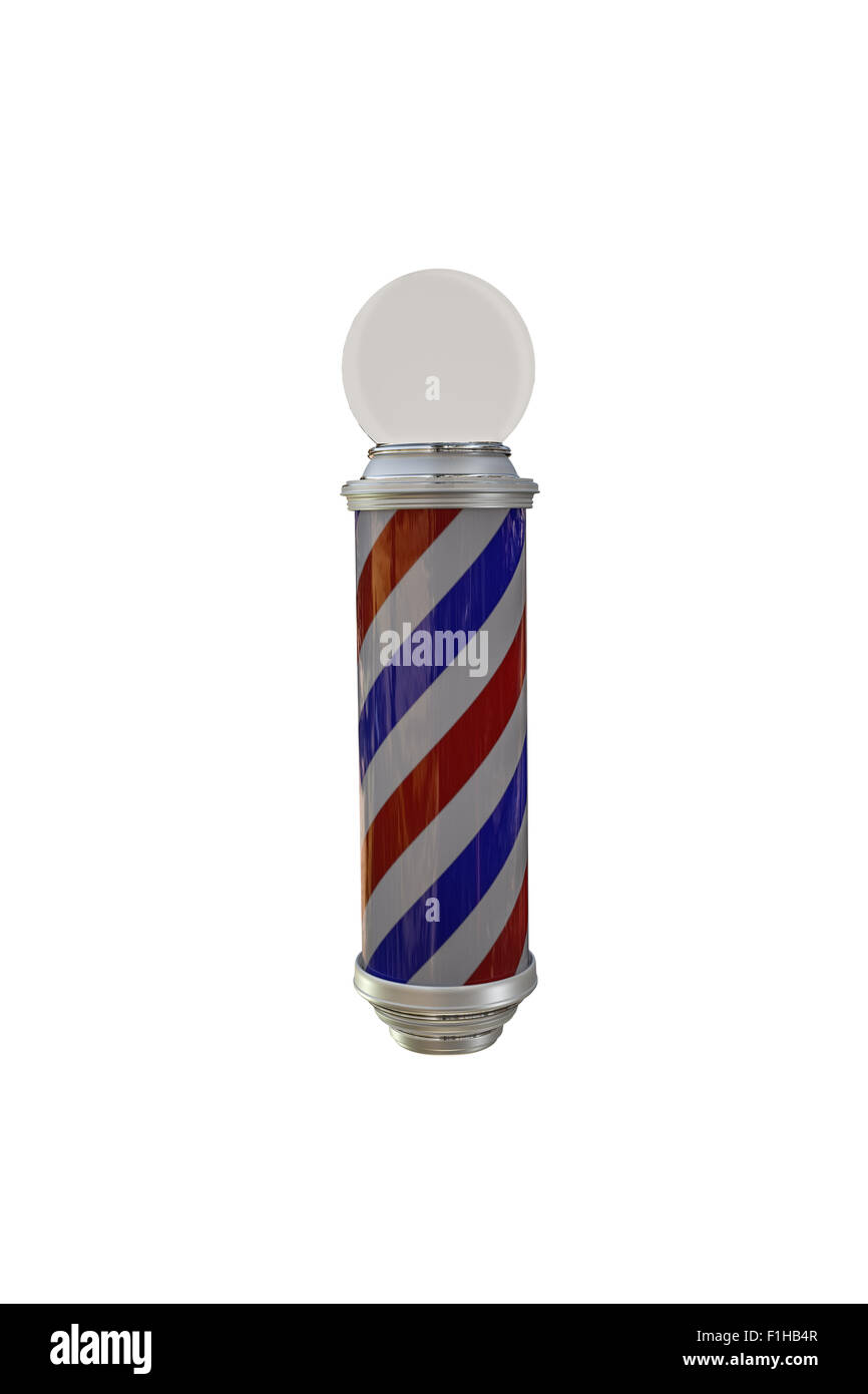 barber pole isolated on white background Stock Photo - Alamy