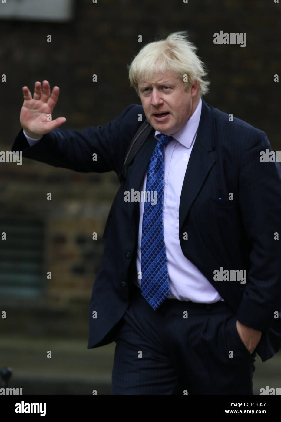 London, UK, 14th July 2015: Mayor of London, Boris Johnson seen at Downing Street in London Stock Photo