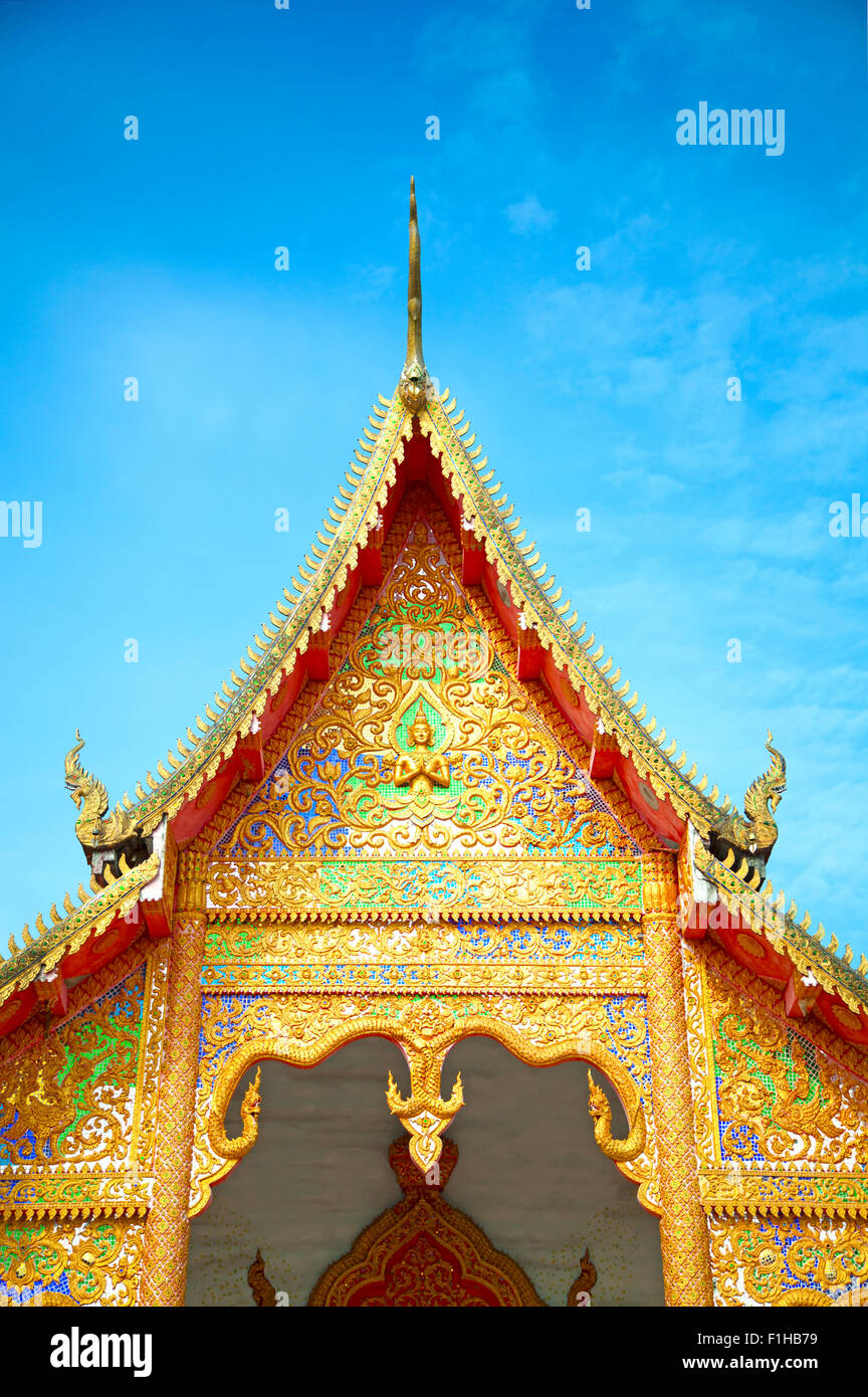 Top of Thai temple at the North Thailand Stock Photo