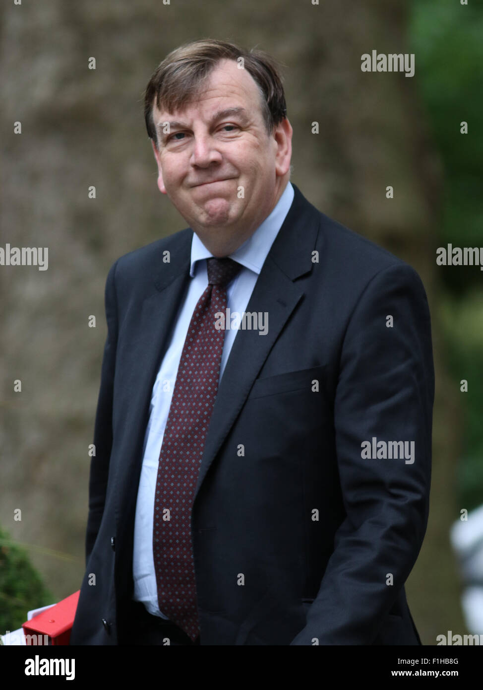 London, UK, 14th July 2015: Culture Secretary John Whittingdale seen at Downing Street in London Stock Photo
